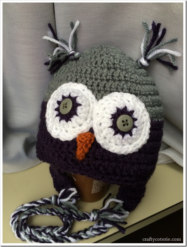 purple grey hat