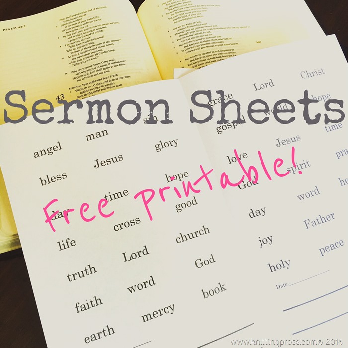 sermon sheets